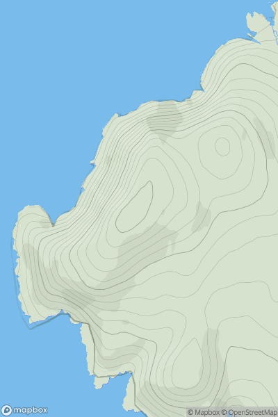 Thumbnail image for Mynydd Mawr [Anglesey and the Lleyn Peninsula] showing contour plot for surrounding peak